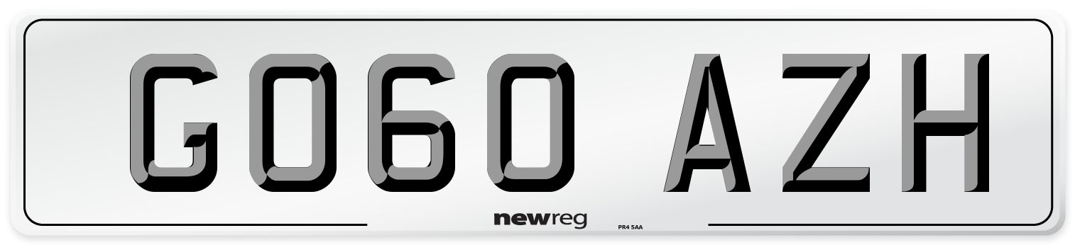 GO60 AZH Number Plate from New Reg